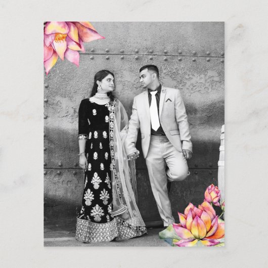 Lotus lanterns indische Hochzeit speichern das Dat (Rückseite)