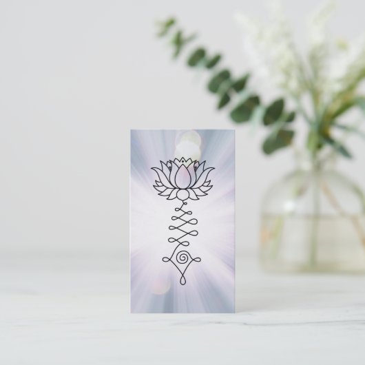 *~* Lotus-Lavendel-Blau Rays Energie HeilensReiki Visitenkarte (Stehend Vorderseite)