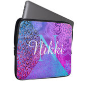 Lotus Leopard Monogram Laptop S Laptopschutzhülle (Vorne Rechts)