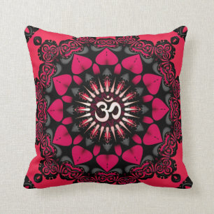 Lotus Liebe OM Mandala Rosa Kissen / Kissen