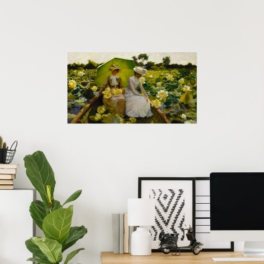 Lotus Lilies, Charles Curran Poster (Heimbüro)