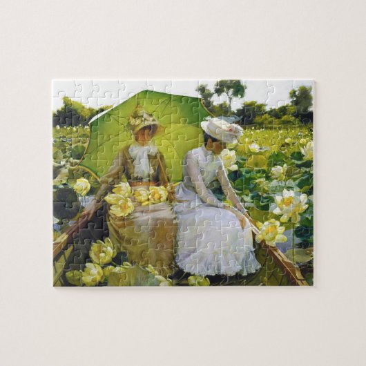Lotus Lilies Pond Charles Courtney Curran Puzzle (Horizontal)