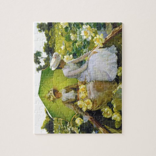 Lotus Lilies Pond Charles Courtney Curran Puzzle (Vertikal)