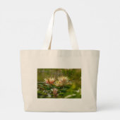 Lotus, Lilies, schöne Tote-Tasche Jumbo Stoffbeutel (Rückseite)