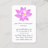 Lotus Lily Yoga Glitzer Visitenkarte (Rückseite)