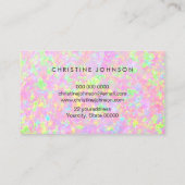 Lotus-Logo auf rosa, opal-gemsteintem Hintergrund Visitenkarte (Rückseite)