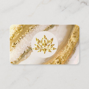 Lotus-Logo aus Luxusfolie, goldfarbener Marmor Visitenkarte