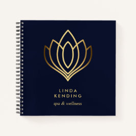 Lotus-Logo | Blau | Personalisiert Monogramm Notizblock
