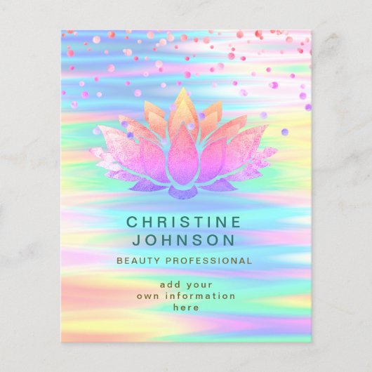 Lotus Logo farbige Wellen Schönheit beruflich Flyer (Vorne)