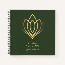 Lotus-Logo | Green Personalisiert Monogram Notizblock