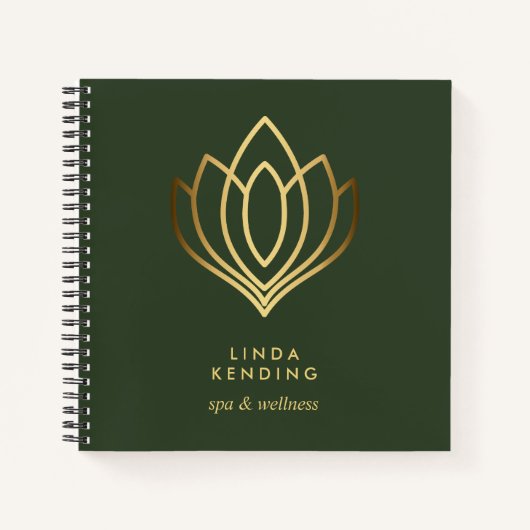Lotus-Logo | Green Personalisiert Monogram Notizblock (Vorderseite)