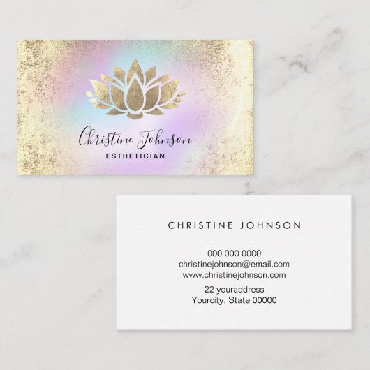 Lotus Logo Pastellfarben Visitenkarte (Vorne/Hinten)