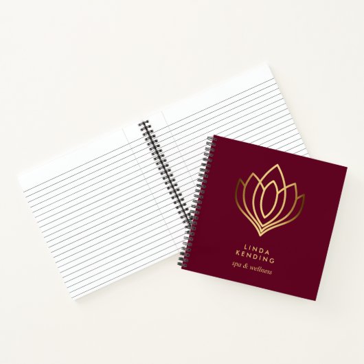 Lotus-Logo | RUBY RED | Personalisiert Monogramm Notizblock (Innenseite)