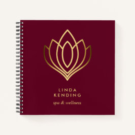 Lotus-Logo | RUBY RED | Personalisiert Monogramm Notizblock