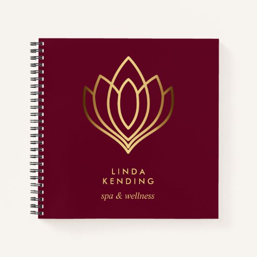 Lotus-Logo | RUBY RED | Personalisiert Monogramm Notizblock (Vorderseite)