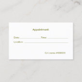 Lotus Logo Wellness und Psychische Gesundheitsvors Terminkarte (Rückseite)