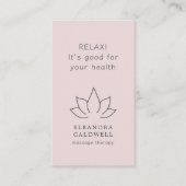 Lotus-Lotus-Logo für die Massage Rosa Visitenkarte (Vorderseite)
