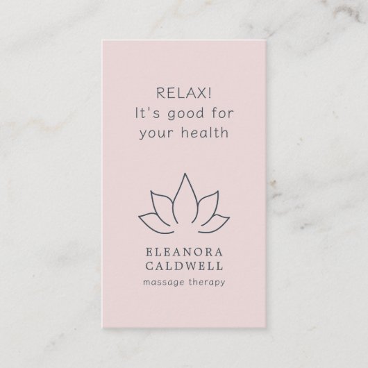 Lotus-Lotus-Logo für die Massage Rosa Visitenkarte (Vorderseite)