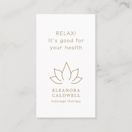 Lotus-Lotus-Logo für Massage Therapy Visitenkarte (Vorderseite)