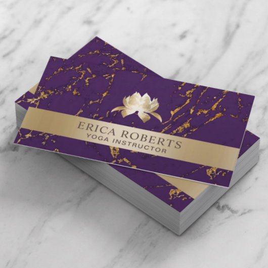 Lotus-Lotus-Logo für Yoga Instructor Modern Lila & Visitenkarte