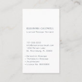 Lotus-Lotus-Logos für Massagetherapie, grau auf we Visitenkarte (Rückseite)