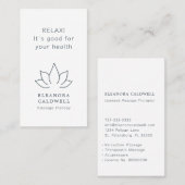 Lotus-Lotus-Logos für Massagetherapie, grau auf we Visitenkarte (Vorne/Hinten)