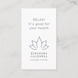 Lotus-Lotus-Logos für Massagetherapie, grau auf we Visitenkarte