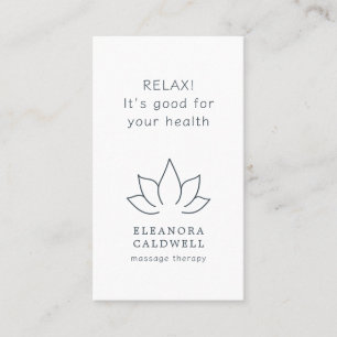 Lotus-Lotus-Logos für Massagetherapie, grau auf we Visitenkarte