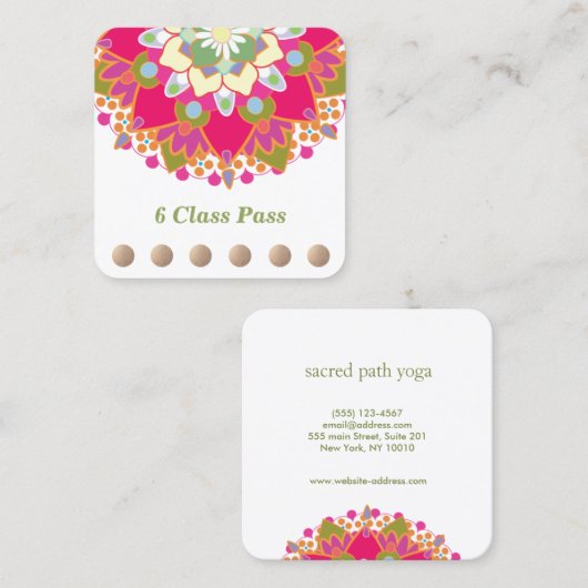 Lotus-Lotus-Yoga 6 Class-Loyalität Treuekarte (Vorne/Hinten)