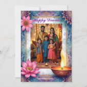 Lotus Lounge Diwali Greeting Card Einladung (Vorderseite)