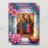 Lotus Lounge Diwali Greeting Card Einladung (Vorne/Hinten)