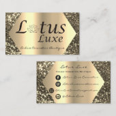 Lotus Lux Makeup Eyebrows Lashes Gold Social Media Visitenkarte (Vorne/Hinten)
