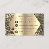 Lotus Lux Makeup Eyebrows Lashes Gold Social Media Visitenkarte (Rückseite)