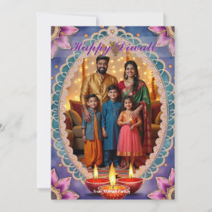 Lotus Luxe Diwali-Grußkarte Einladung