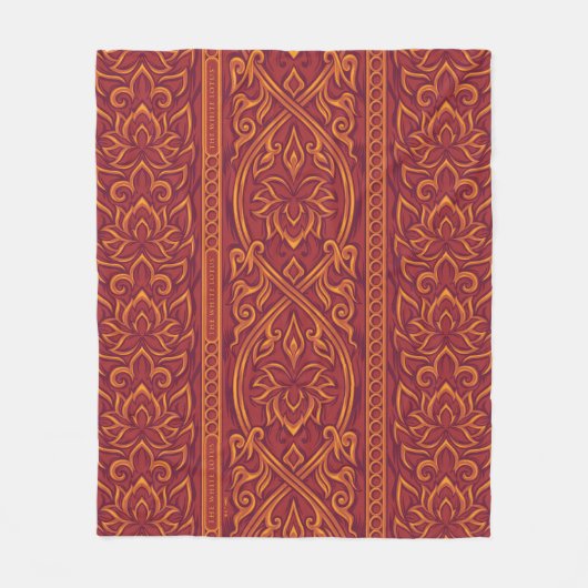 Lotus Luxe TapestPattern - Der weiße Lotus Fleecedecke (Vorderseite)