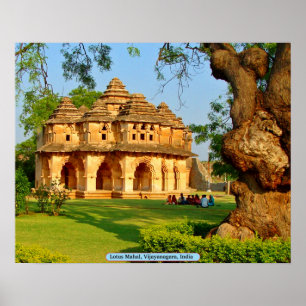 Lotus Mahal, Vijayanagara, Indien Poster