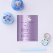 Lotus Makeup Beauty Salon Lashes Flyer Grau Lila (Einzeln)