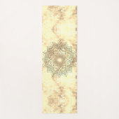 Lotus Mandala auf Gold Shimmery Brick Yogamatte (Vorderseite)