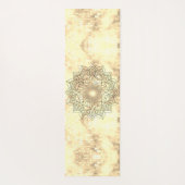 Lotus Mandala auf Gold Shimmery Brick Yogamatte (Rückseite)