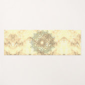 Lotus Mandala auf Gold Shimmery Brick Yogamatte (Vorderseite (Horizontal))