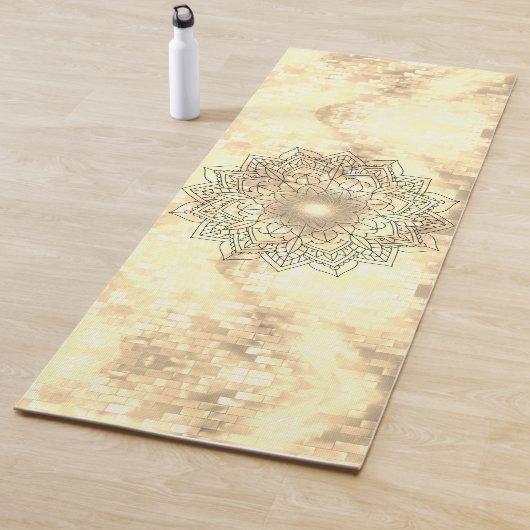 Lotus Mandala auf Gold Shimmery Brick Yogamatte (Beispiel)