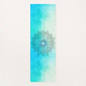 Lotus Mandala auf Speckled Turquoise Mat Yogamatte (Vorderseite)