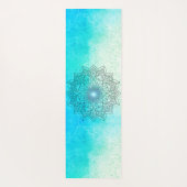 Lotus Mandala auf Speckled Turquoise Mat Yogamatte (Rückseite)