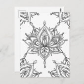 Lotus Mandala Blumenmuster Erwachsene Farbgebung Postkarte (Vorne/Hinten)