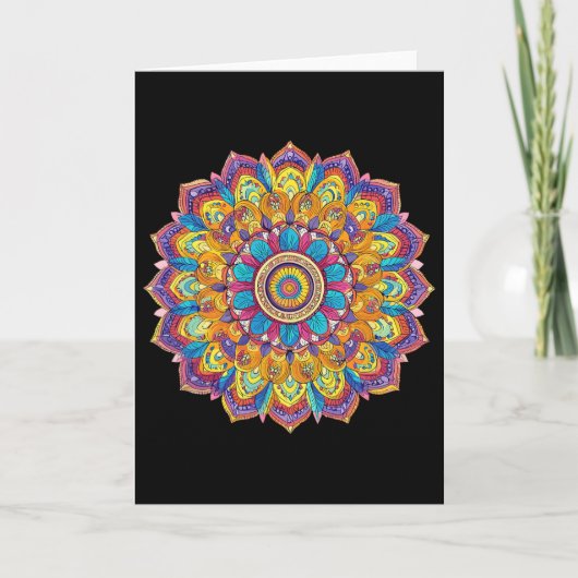 Lotus-Mandala-Boho-Yoga-Meditation Karte (Vorderseite)
