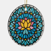 Lotus-Mandala-Buntglas Keramik Ornament (Links)