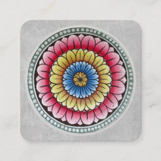 Lotus Mandala Business Card Quadratische Visitenkarte