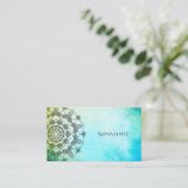 Lotus Mandala Business Card Visitenkarte (Stehend Vorderseite)