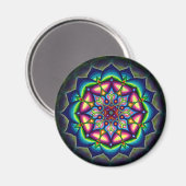 Lotus Mandala Design by Rizzi DayO Ritterdesign Magnet (Vorderseite/Rückseite)