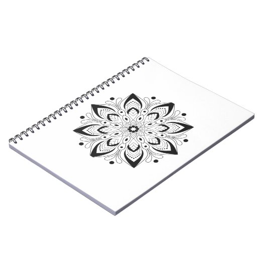 Lotus Mandala Design Notizblock (Linke Seite)